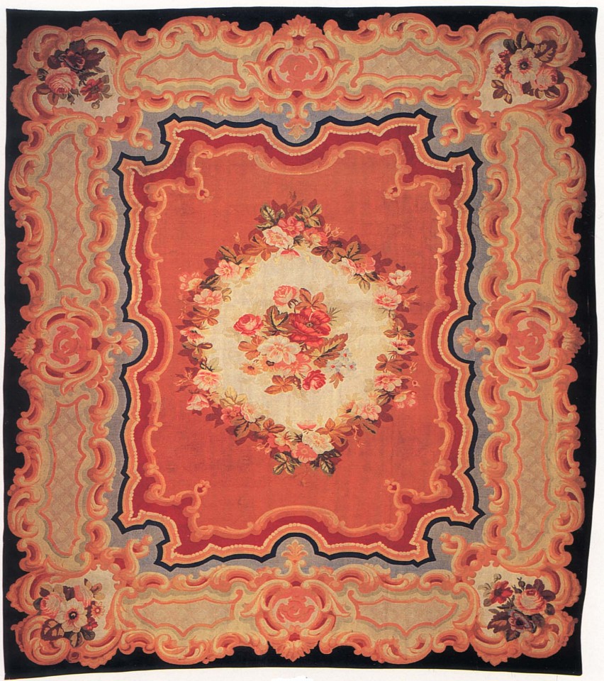19th Century FRENCH, Aubusson Carpet, France, ca. 1875-1900
Wool, 125 1/4 x 144 1/8 in. (318 x 366 cm)
FRE-007